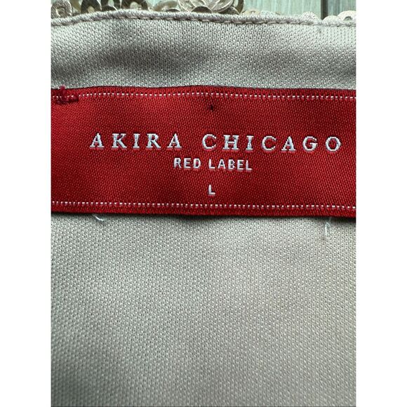 Akira Chicago Red Label Gold Sequined Scalloped Hem Mini Skirt - Picture 4 of 8